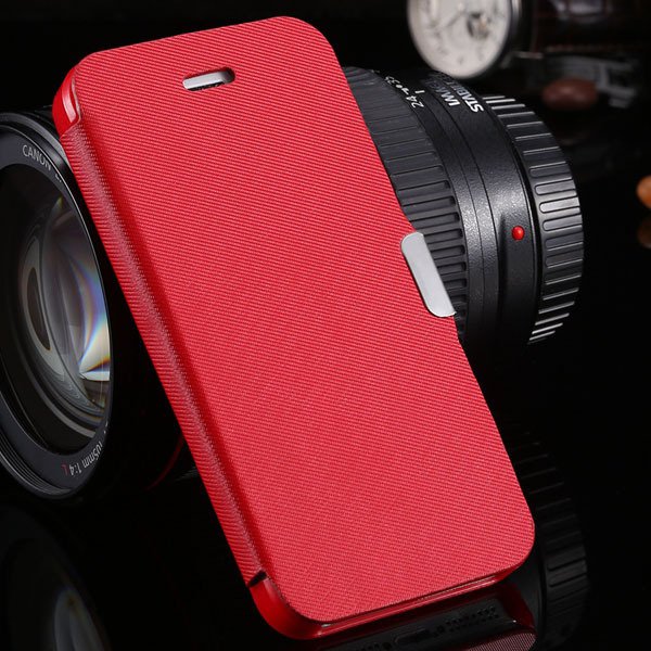 5S Magnetic Wallet Book Case Flip Pu Leather Cover For Iphone 5 5S 1057199030-3-red
