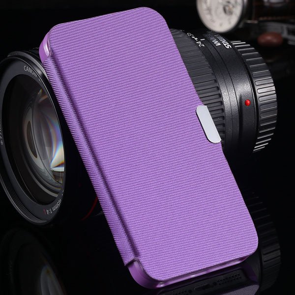 5S Magnetic Wallet Book Case Flip Pu Leather Cover For Iphone 5 5S 1057199030-6-purple