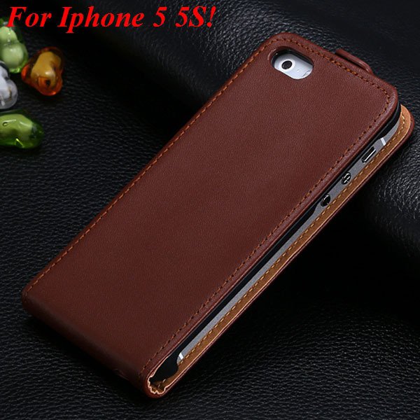 Luxury Genuine Leather Flip Cover Case For Iphone 5 5S 5G Full Pho 1336843246-3-5 5S Brown