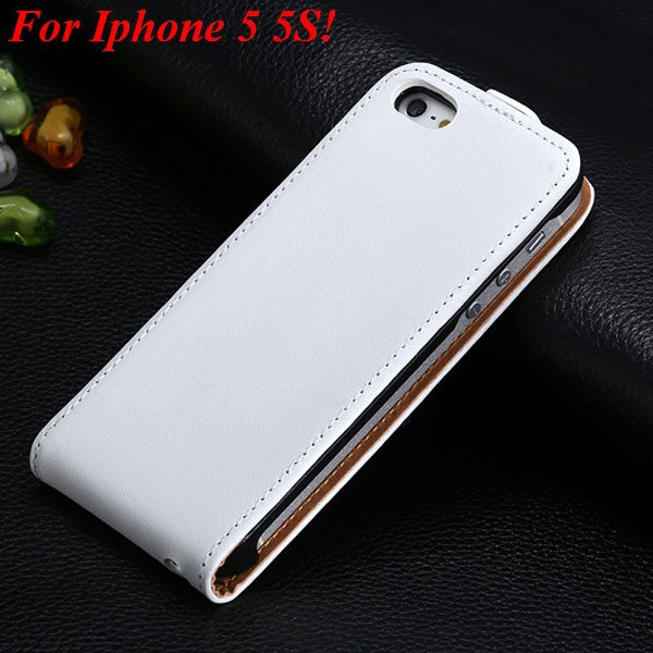 Luxury Genuine Leather Flip Cover Case For Iphone 5 5S 5G Full Pho 1336843246-7-5 5S White