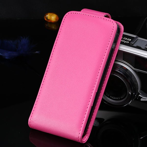 5S Flip Case Pu Leather Cover For Iphone 5 5S 5G Vertical Full Cov 1850210035-6-hot pink