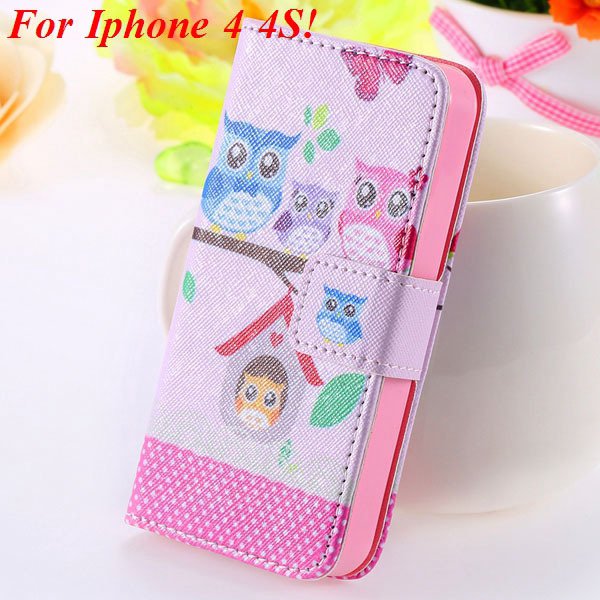 Cute Animal Structure Flip Wallet Case For Iphone 5 5S 5G 4 4S 4G 1925524274-9-4s owl on tree