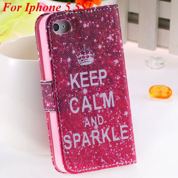 Cute Animal Structure Flip Wallet Case For Iphone 5 5S 5G 4 4S 4G 1925524274-14-5s hot pink crown