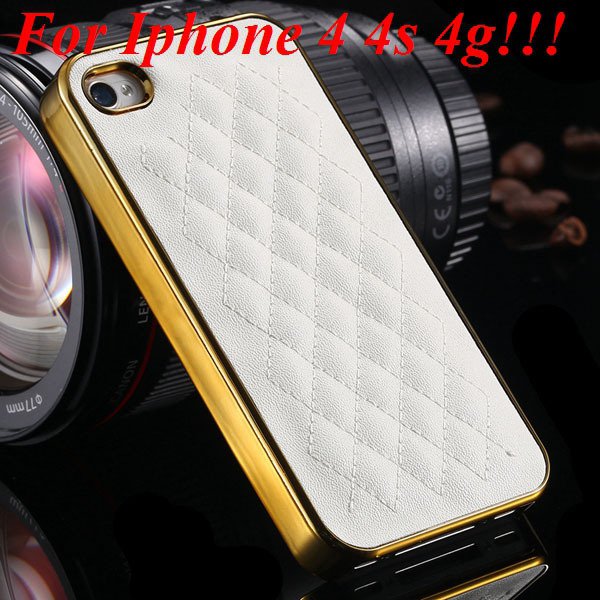 High Quality Pu Leather Case For Iphone 4 4S 4G 5 5S 5G Standard S 1810056459-4-4s gold and white