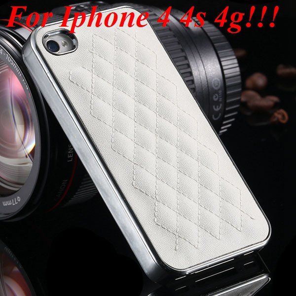 High Quality Pu Leather Case For Iphone 4 4S 4G 5 5S 5G Standard S 1810056459-5-4s silver and white