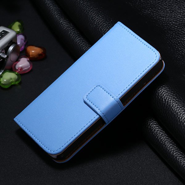 5C Genuine Leather Case For Iphone 5C Flip Wallet Cover Stand Func 1850663553-3-blue