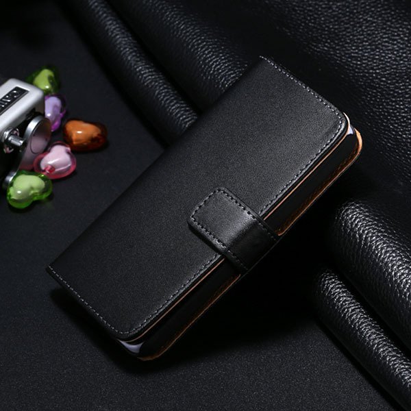 5C Genuine Leather Case For Iphone 5C Flip Wallet Cover Stand Func 1850663553-4-black