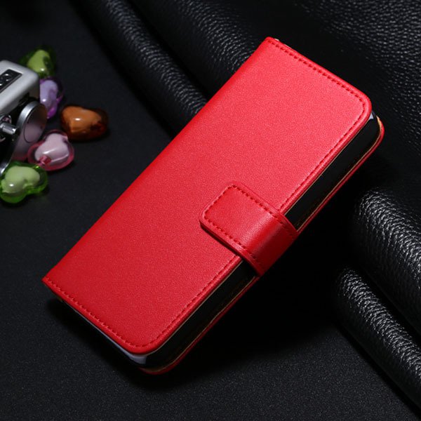 5C Genuine Leather Case For Iphone 5C Flip Wallet Cover Stand Func 1850663553-8-red