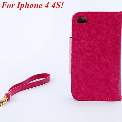 4S 5S Flip Case Wallet Leather Cover For Iphone 4 4S 4G 5 5S 5G Ph 1848716552-7-hot pink for 4S