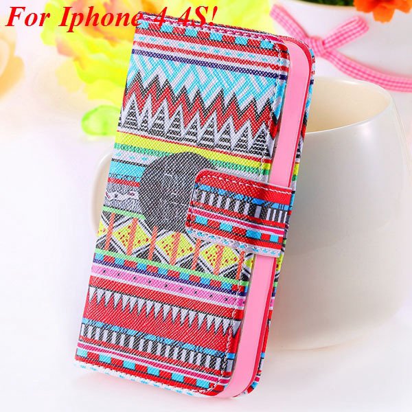 Matt Color Printed Flip Leather Case For Iphone 4 4S 4G 5 5S 5G Wa 1925063846-7-4s Small Cultral