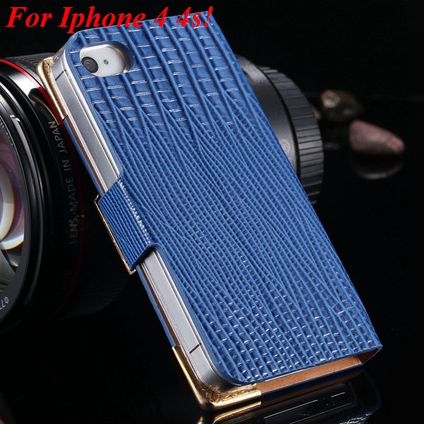 4S 5S Luxury Bling Diamond Flip Case For Iphone 4 4S 4G 5 5S 5G Pu 1892068653-10-blue for 4s
