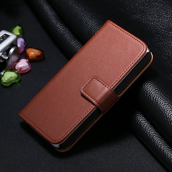 5S Genuine Leather Case For Iphone 5 5S Wallet Cover With Magnetic 1772007304-6-brown