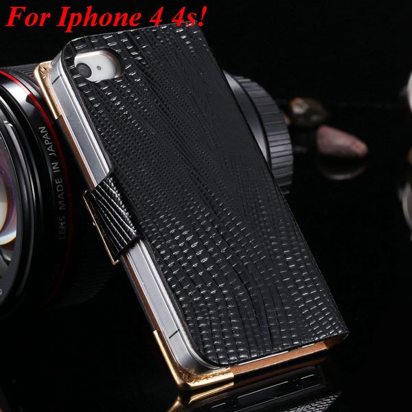 4S 5S Diamond Leather Case For Iphone 5 5S 5G 4 4S 4G Flip Wallet 1892017068-9-black for 4s