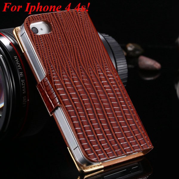 4S 5S Diamond Leather Case For Iphone 5 5S 5G 4 4S 4G Flip Wallet 1892017068-12-brown for 4s