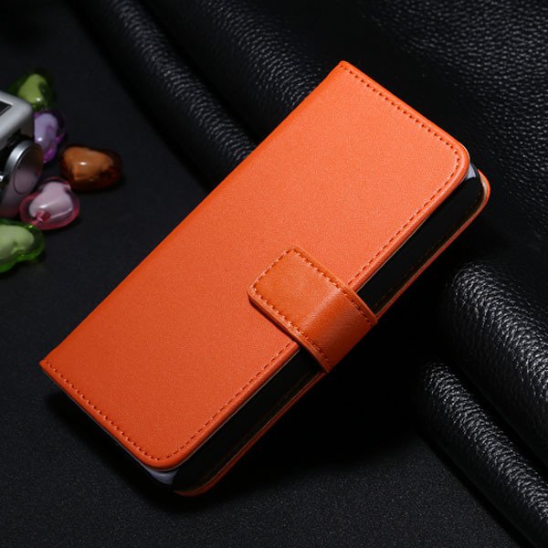 5S Flip Leather Case Genuine Leather Cover For Iphone 5 5S 5G Full 1335500805-8-orange