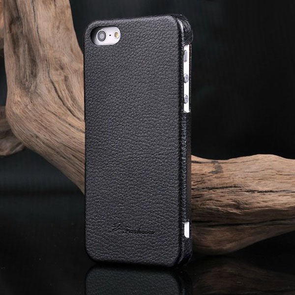 Unique Lychee Pattern Flip Genuine Leather Case For Iphone 5 5S 5G 1003880523-1-black