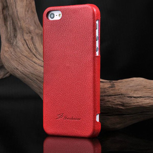 Unique Lychee Pattern Flip Genuine Leather Case For Iphone 5 5S 5G 1003880523-3-red