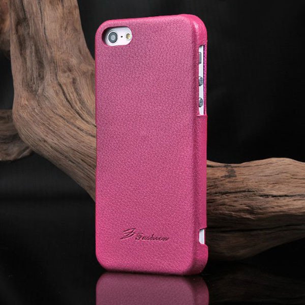 Unique Lychee Pattern Flip Genuine Leather Case For Iphone 5 5S 5G 1003880523-5-hot pink