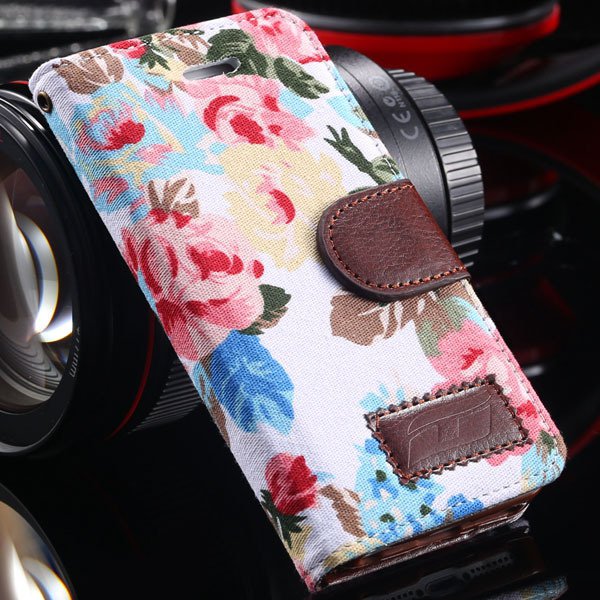 5S Flip Wallet Case Deluxe Pu Leather Countryside Flower Floral Ca 1987109907-2-white