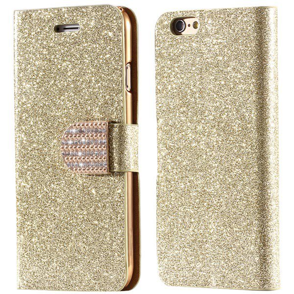 Deluxe Bling Crystal Diamond Pu Leather Bag For Iphone 5 5S 5G Ful 32252095278-3-gold