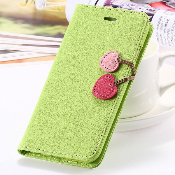 Fashion Flip Heart Case For Iphone 5C Stand Holster Cover Pu Leath 1835380861-1-green
