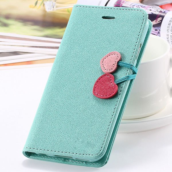Fashion Flip Heart Case For Iphone 5C Stand Holster Cover Pu Leath 1835380861-5-mint green