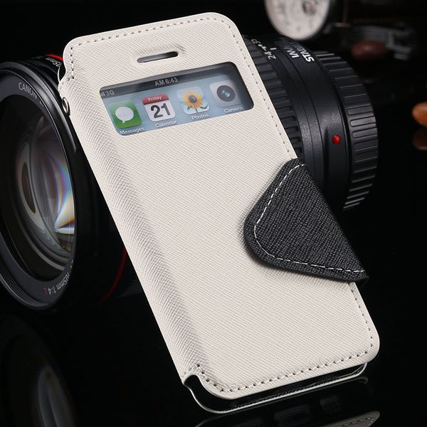5S Window Case Flip View Cover For Iphone 5 5S 5G Pu Wallet Leathe 1927855633-2-white