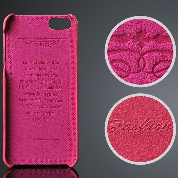 5S Card Bag Back Cover For Iphone 5 5S 5G Genuine Leather Case Ult 32252056656-5-hot pink
