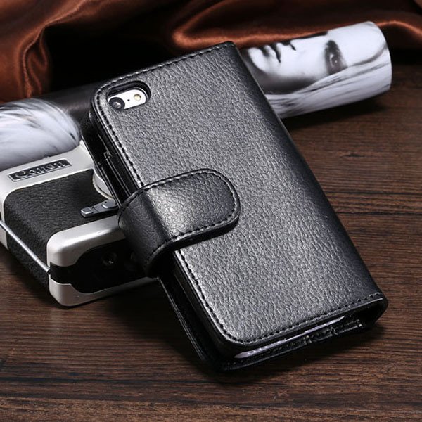 High Quality Lychee Pattern Case For Iphone 5C Carry Cover Card In 1782478796-1-black