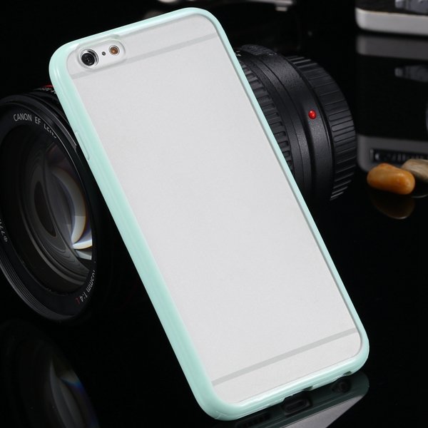 5C Mat Pc Case Clear Back Cover + Colorful Tpu Frame For Iphone 5C 32300973055-2-mint green