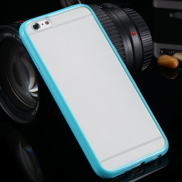 5C Mat Pc Case Clear Back Cover + Colorful Tpu Frame For Iphone 5C 32300973055-8-cyan