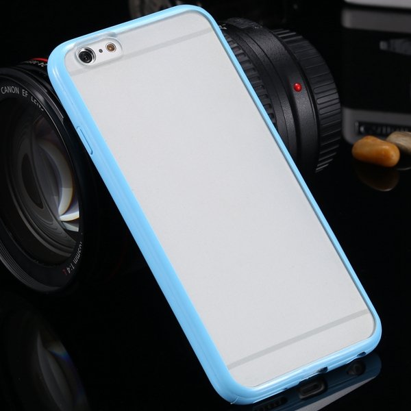 5C Mat Pc Case Clear Back Cover + Colorful Tpu Frame For Iphone 5C 32300973055-9-light blue
