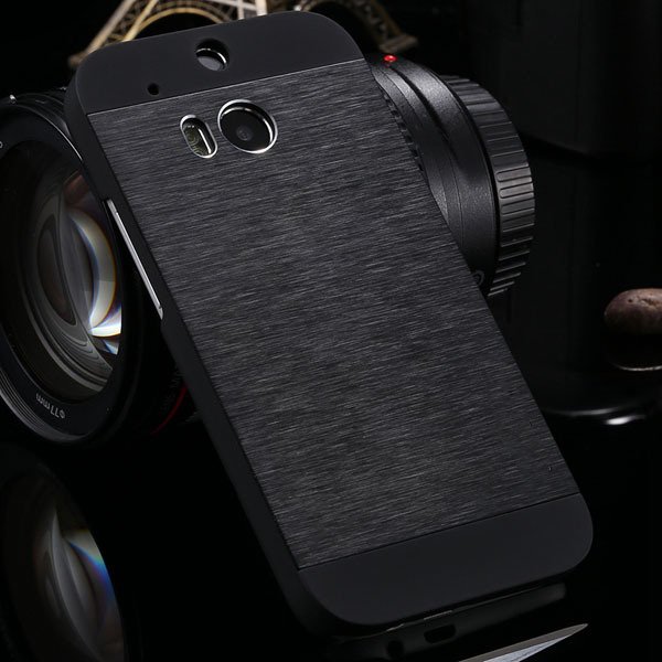 M8 Luxury Aluminum Case Metal Brush Back Cover For Htc One M8 Dual 1273815161-1-black
