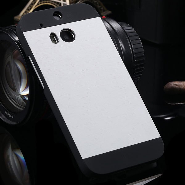 M8 Luxury Aluminum Case Metal Brush Back Cover For Htc One M8 Dual 1273815161-3-silver