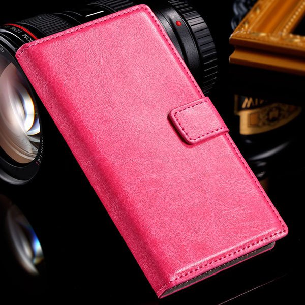 For Sony Xperia Z L36H Pu Leather Case Flip Wallet Cover For Sony 1064100452-4-Rose