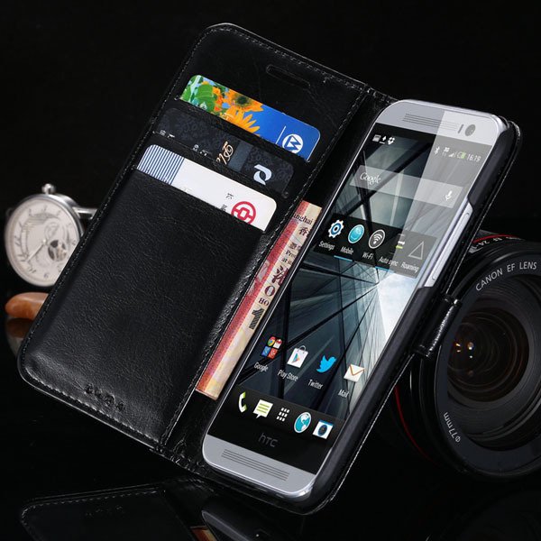 M8 Pu Leather Case For Htc One M8 Korea Flip Wallet Cover With Sta 1877644056-1-black