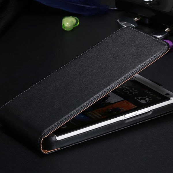 M7 Flip Genuine Leather Case For Htc One M7 Full Cover With Smart 32240115684-1-black