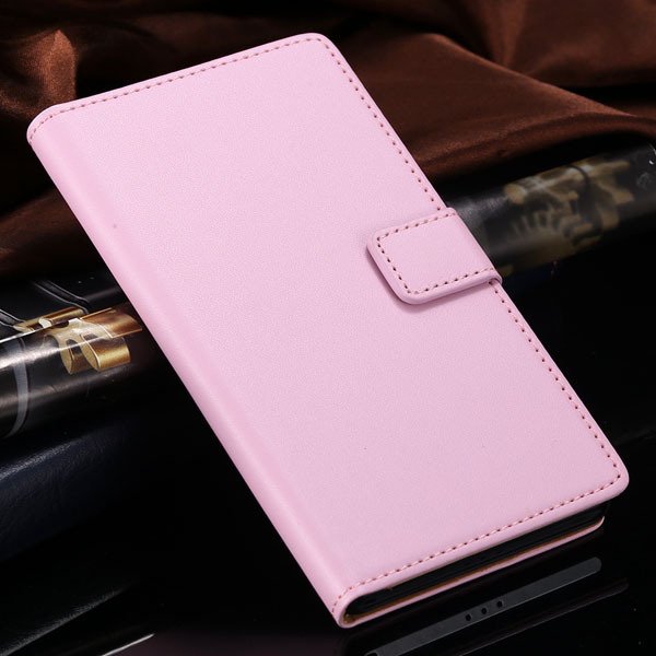 Hot Genuine Leather Wallet Case For Sony-Ericsson Xperia Z2 D6503 1821664329-5-pink