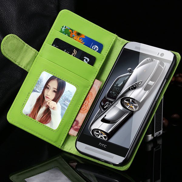 M8 Wallet Case Luxury Flip Cover With Magnetic Buckle Protect For 1868340559-7-green