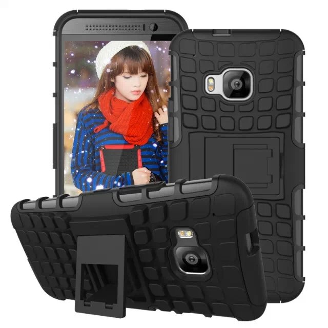M9 Hybrid Kickstand Case Heavy Duty Armor Cover For Htc One M9 Com 32298660297-1-black
