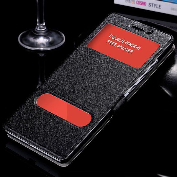 For Hongmi Note Flip Wallet Cover Free Answer Double Window View C 32283925859-1-black