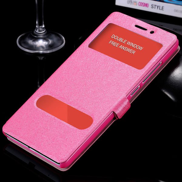 For Hongmi Note Flip Wallet Cover Free Answer Double Window View C 32283925859-5-rose