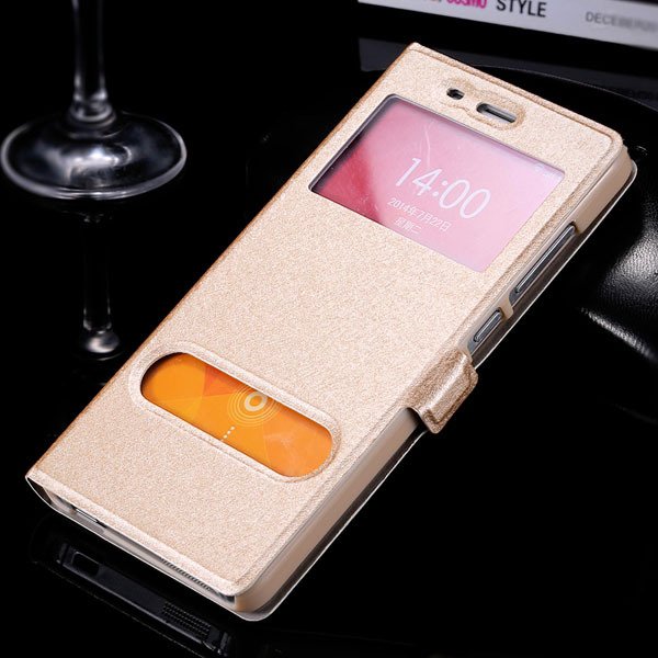 M4 Luxury Pu Leather Case Free Answer Dual Window Display View Cov 32283802278-3-gold
