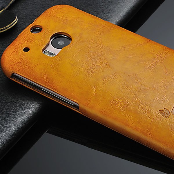 Customized Retro Smooth Wax Feeling Full Cover For Htc One M8 Pu L 32251754923-1-yellow