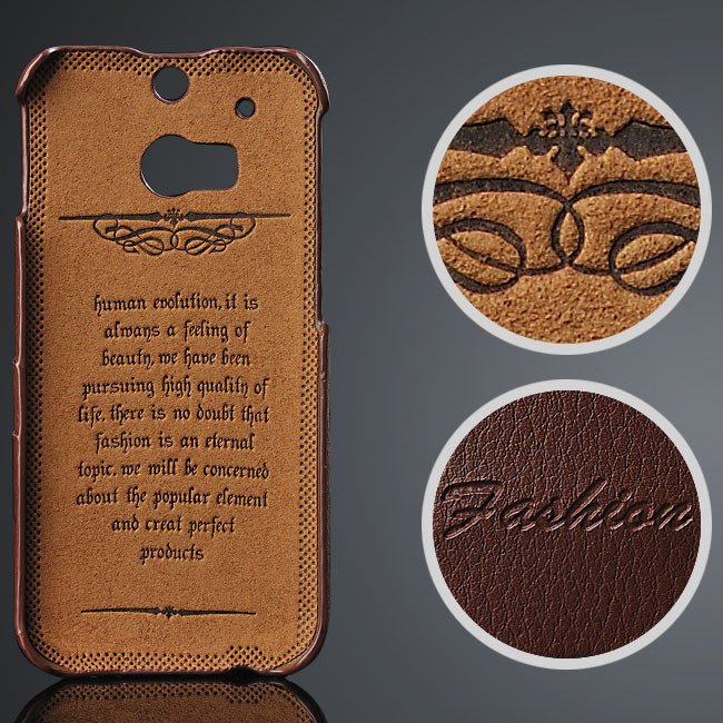 M8 Genuine Leather Case Vogue Fashion Card Insert Back Cover For H 32237300662-1-brown