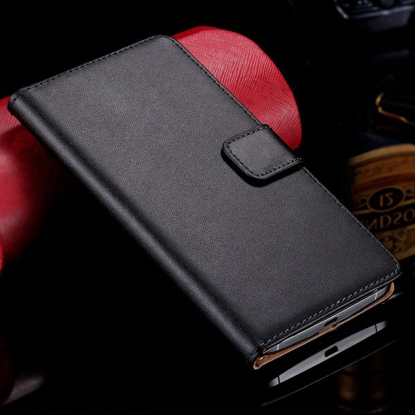 For Nexus 6 Genuine Leather Case Wallet Book Cover With Card Inser 32275625212-1-black