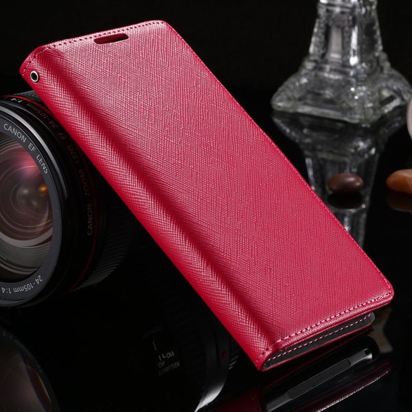 Genuine Leather Cross Pattern Case For Sony-Ericsson Xperia Z2 D65 1879140228-4-hot pink