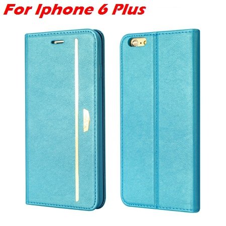 Luxury Fashion High Quality Leather Case For Iphone 6 Flip Case St 2055637345-2-Blue For I6 Plus