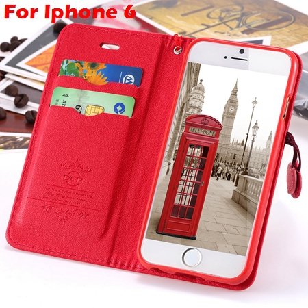 Newest Girl'S Cute Cherry Leather Case For Iphone 6 & Iphone 6 Plu 32214517740-3-Red For Iphone 6