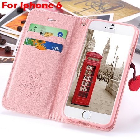 Newest Girl'S Cute Cherry Leather Case For Iphone 6 & Iphone 6 Plu 32214517740-5-Pink For Iphone 6